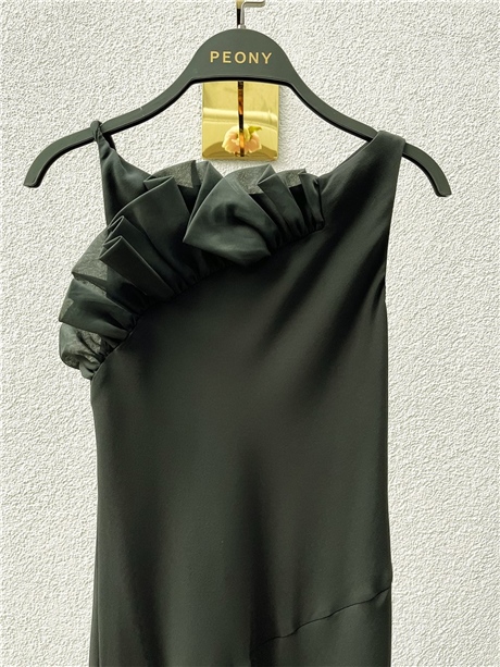 Giorgio Armani Fırfırlı Krep Elbise