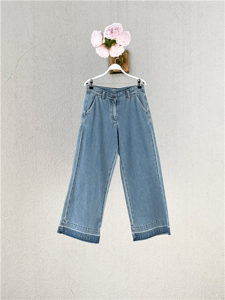 Kız Çocuk Bol Paça Jean pantolon