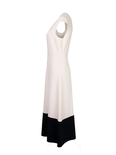 Color Block Midi Krep Elbise