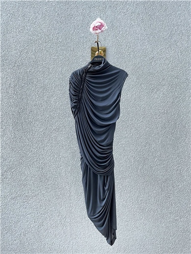 Donna Karan Full Drape Asimetrik Midi Elbise