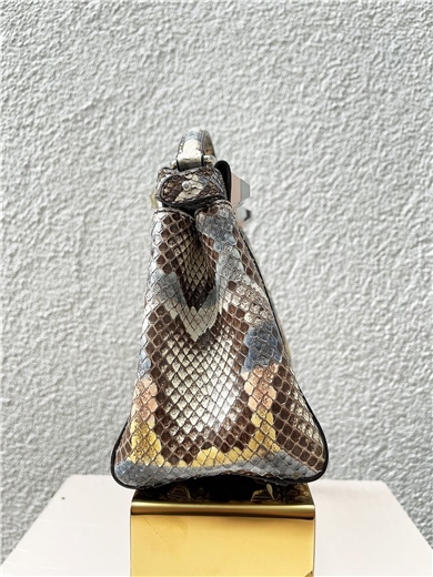 Fendi Mini Phyton Exotic Peekaboo With Pyramid Bag Strap Omuz Çantası