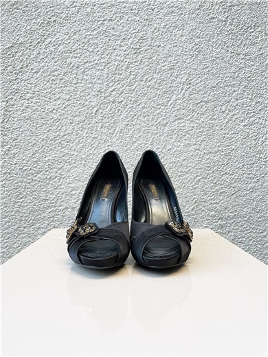 Louis Vuitton Satin Clover Topuklu Ayakkabı